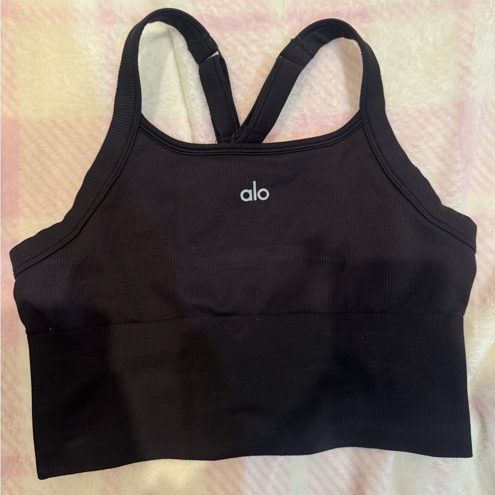 Seamless Ribbed Favorite Bra Tank. Size: Small/ Color: Black